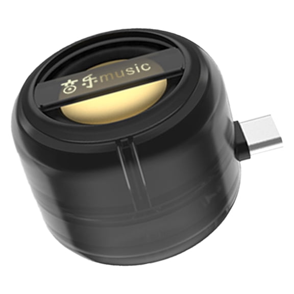 Type C Small Phone Woofer Stereo Sound External Music Player Surround Loudspeaker Clear Housing Portable Sound Amplifer