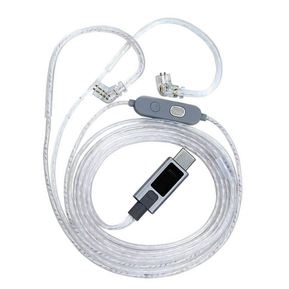 Type C Sound Cable with Integrated DACs Chip and Two Microphones for Clear Earphone Wire Replacement Headsets Wire