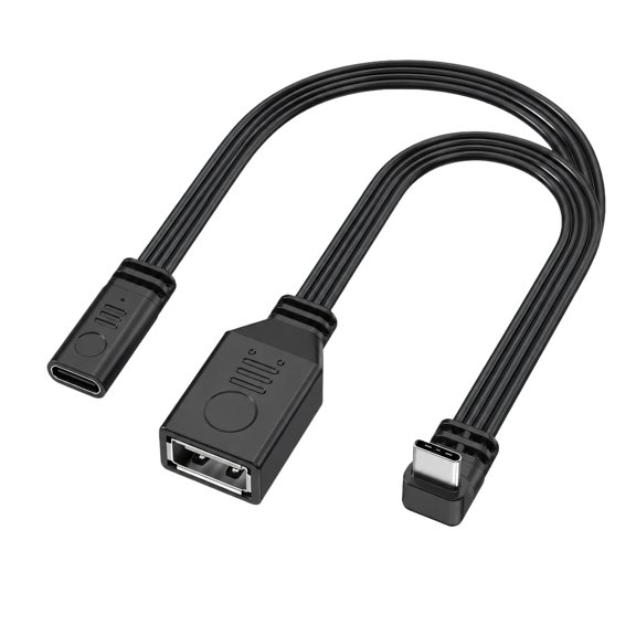Type C Splitter Cable with Up to 480 Mbps USB 2.0 via USB-A, a Separate 5 V Type C Female Charging Output