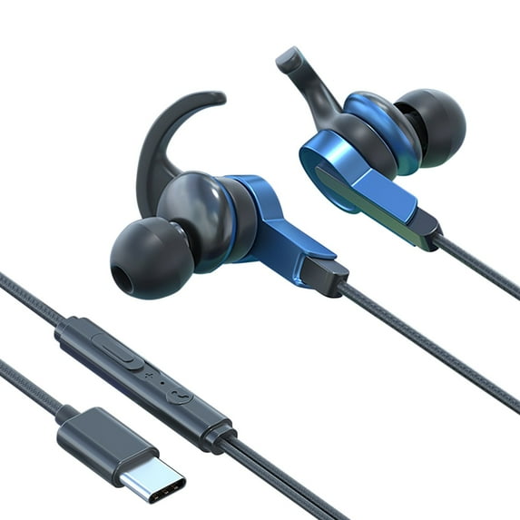 Type C Stereo Wired Headphones with Microphone Noise Isolating Ergonomic for Multiple Devices