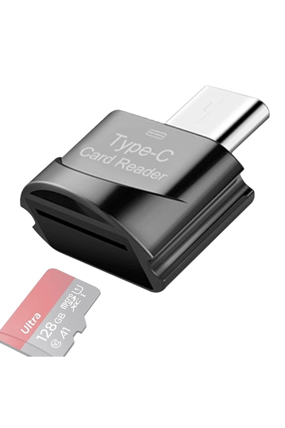 Type C Tf Card Reader With Keychain, Otg Memory Reader, Type C Card Reader Adapter Compatible For Macbook With Type C Interface Smart Phone-Gun color