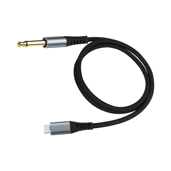 Type C To 1/4inch Auxiliary Cable With Gold Plateds Connectors Aluminum Housing DACs Chip Enhanceds Sound Transmission