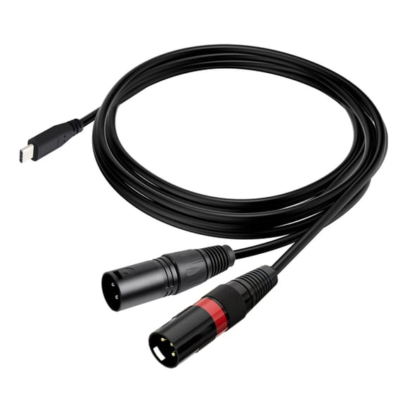 Type C To 2XLR Male Audiory Cable Stereo Cord For Double Channel Output Hifi Sound And High Compatibility