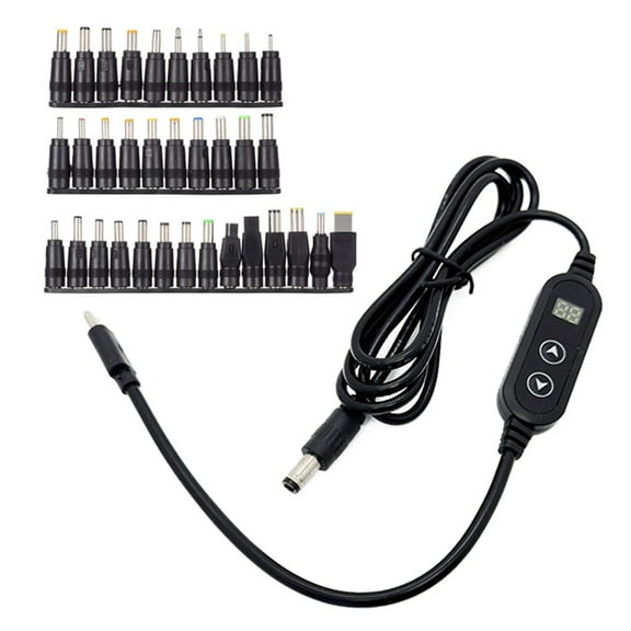 Adjustable Voltages USB C To DC5525 Charging Cable PD65W 34 Conversion Heads