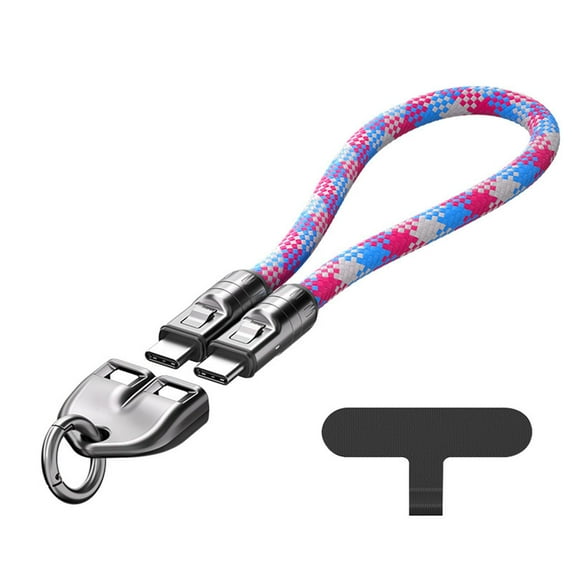 Type C to Type C 240W Charging with Wearable Bracelet Design 5A Fast Charging USB C Phone Crossbody and Wrist Strap Lanyard Portable Fashion Fast Charger for Mobile Devices