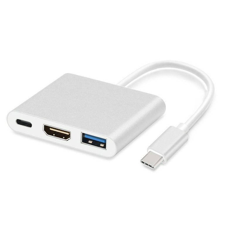 USB 3.1 Type C to 4K HDMI + USB 3.0 A + Type C Data and Charging Adapter