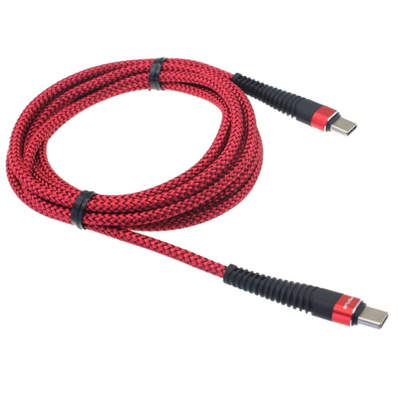 Type-C to USB-C 6ft PD Cable for Amazon Fire Max 11 (2023) - Charger Cord Power Wire Sync Braided Fast Long Red Compatible With Amazon Fire Max 11 (2023) Tablet