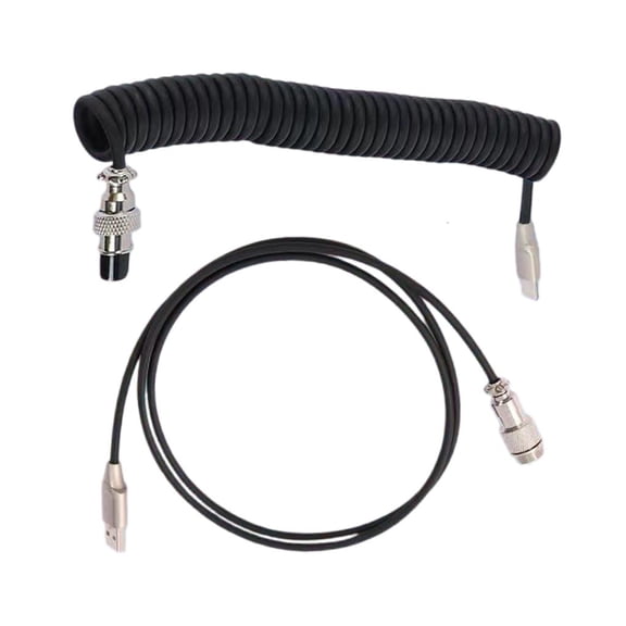 Type C USB CoiledCable Keyboards Aviators Desktop Computer Aviation Connectors