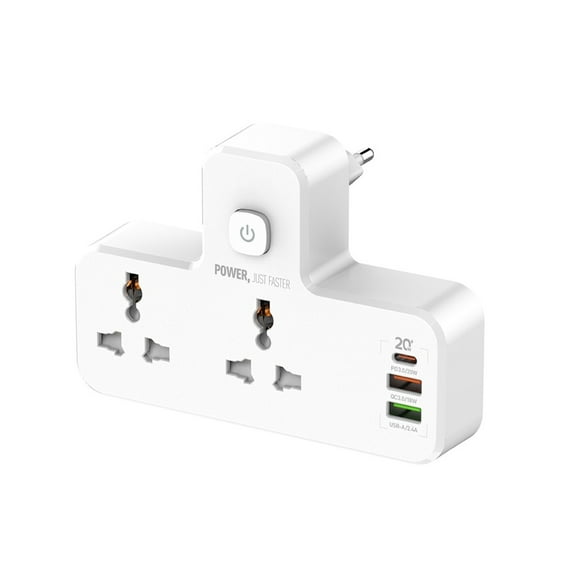 Type C Universal Extension Socket With USB Quick Charge Outlet With Dimmable Indicator LED