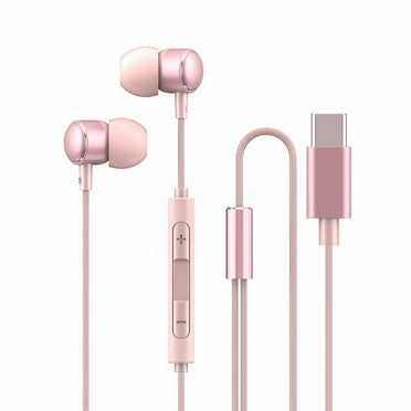 Type-C Wired Earbuds with Mic, Noise Isolating In-Ear Headphones for Phones/Laptops/PC, Hi-Fi Stereo Bass Sound