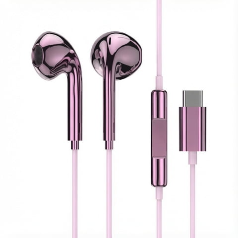Type-C Wired Semi-in-Ear Earbuds, Type C Headphones with Mic, Plug and Play Semi in Ear Earphones, USB C Wired Earbuds for iPhone 15 16 Samsung Galaxy iPad, Travel Work