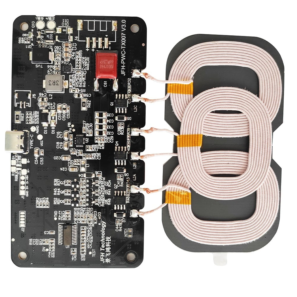 Type-C Wireless Charger Transmitter Module Circuit Board with 3 Coils ...