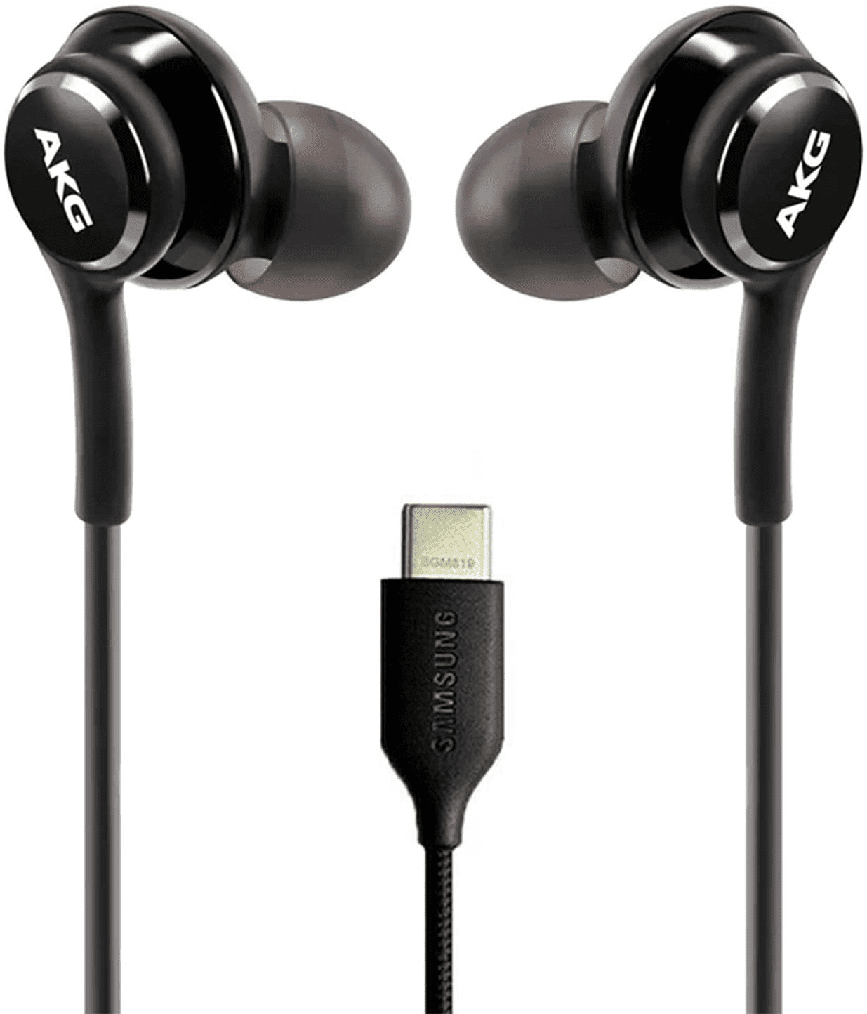 Type C buds with braided cable For OnePlus Nord Designed by AKG headphones with Microphone Black USB C Connector