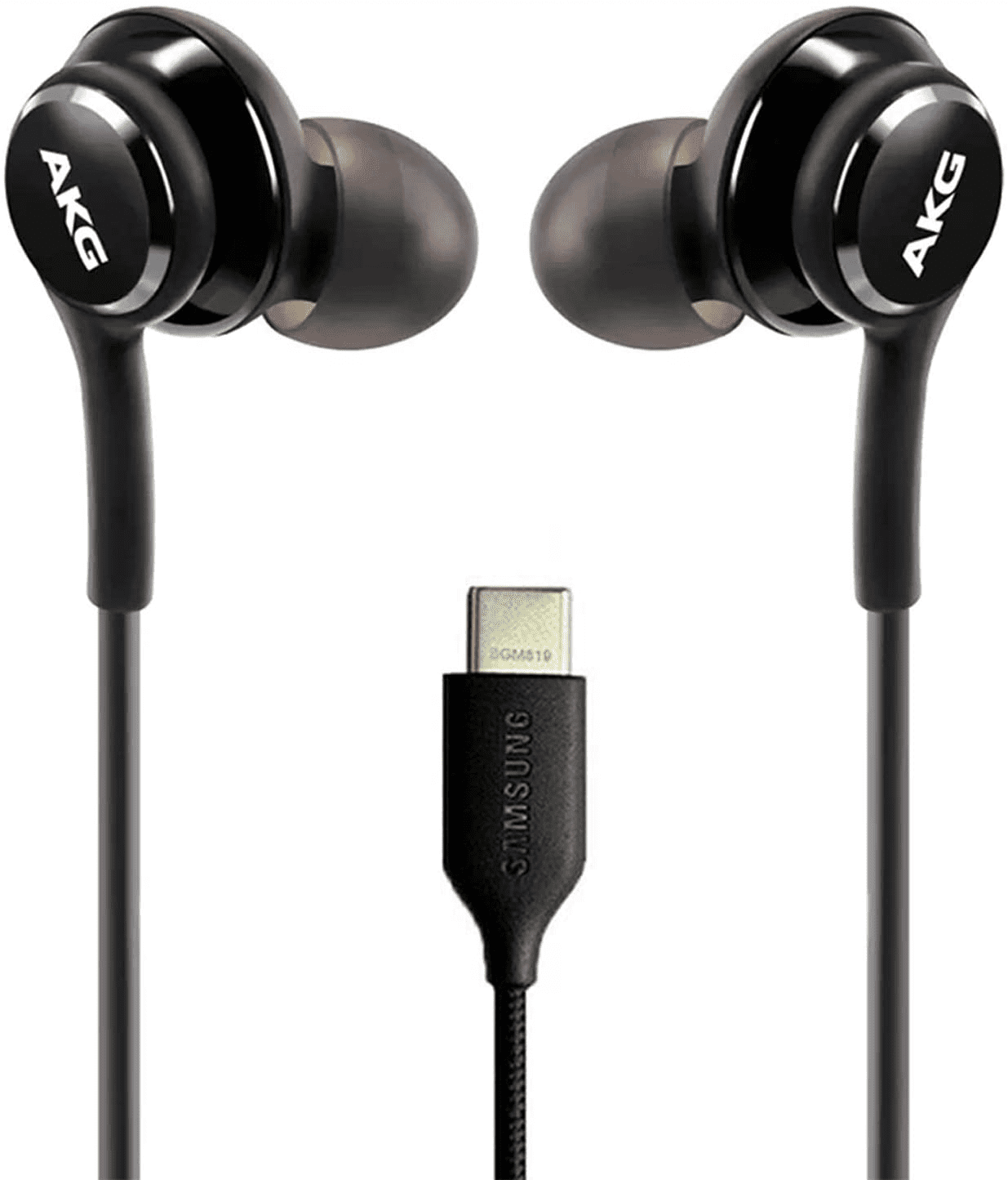 Type C buds with braided cable For Samsung Galaxy Tab S7 FE Designed by AKG headphones with Microphone Black USB C Connector Walmart