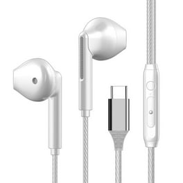 USB Type C Headphones HiFi Stereo Wired Earphone Compatible Huawei Xiaomi White