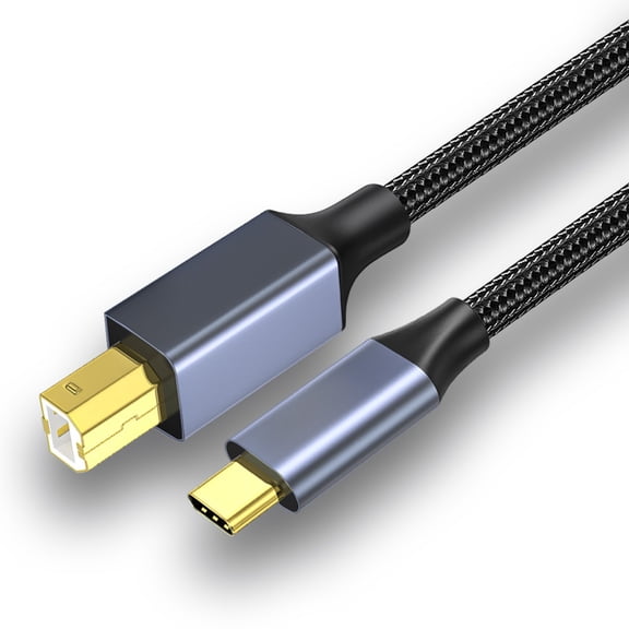 Type-C printer data cable to USB cable, notebook printing cable, universal electronic keyboard cable,black
