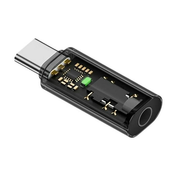 Type-C to 3.5mm Audio Adapter Hi-Fi DAC Decoder for Clear Stereo Sound Supports Line Control, Plug & Play