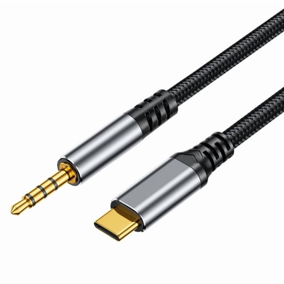 Type C to 3.5mm Audio Cable With HiFi Sound DAC Decoder and Gold Plated Connectors for Immersive Music Streaming