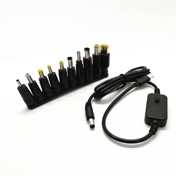 Type C to 5.5x2.1mm Adapter Cable 5V 9V 12V 15V 20V Adjustable Converters