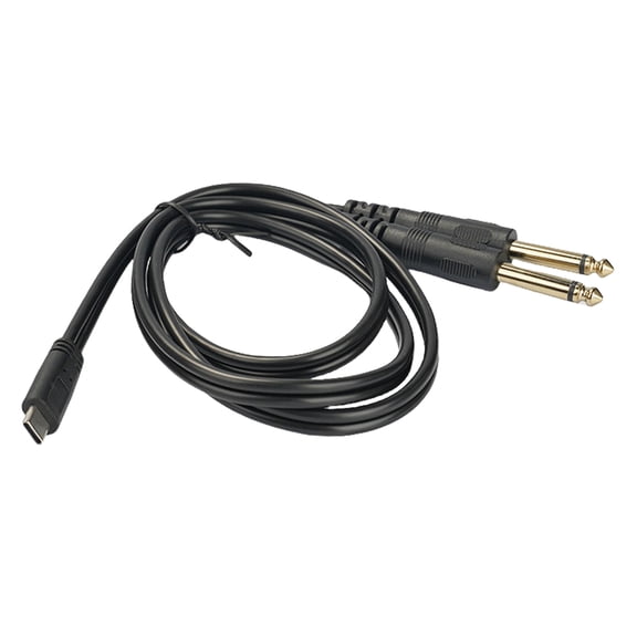 Type C to 6.35mm Straight Head/Elbow Cable USB C to Single/Double 1/4Inch Adapter Cord Line for Home Theater