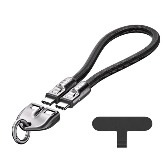 Type C to C 240W Fast Charging Lanyard with Wearable Bracelet Design Universal 5A Portable Phone Charger Cord for Mobile Devices