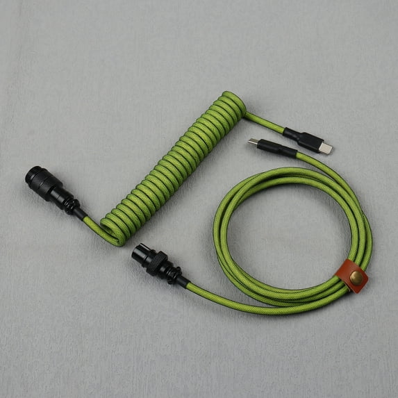 Type C to C Gaming Cable USB C Coiled Cable USB Coiled Keyboard Cable GX16 aviator for Mechanical Keyboard