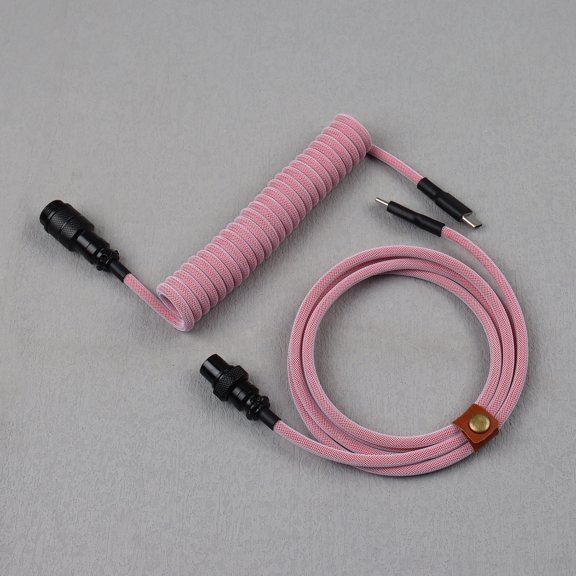 Type C to C Gaming Cable USB C Coiled Cable USB Coiled Keyboard Cable GX16 aviator for Mechanical Keyboard