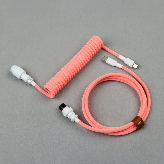 Type C to C Gaming Cable USB C Coiled Cable USB Coiled Keyboard Cable GX16 aviator for Mechanical Keyboard