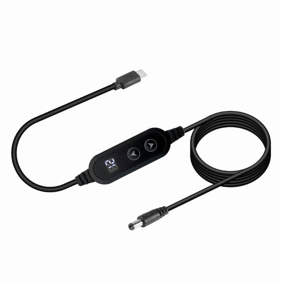 Type C to DC5521 Adapter Cable with Multiple Connectors Option Adjustable Voltages 5V 20V for Laptops and Speakers