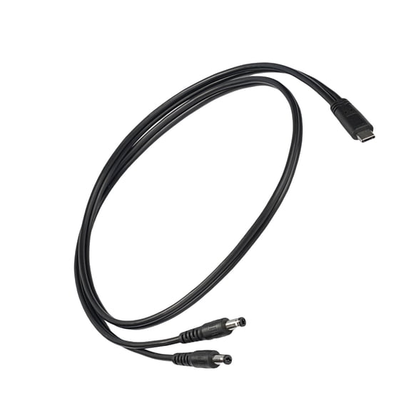 Type C to Double DC5525 Power Cable 5.5x2.5mm 5525 Plugs for Routers CCTV and More 20V 65W 3.28FT