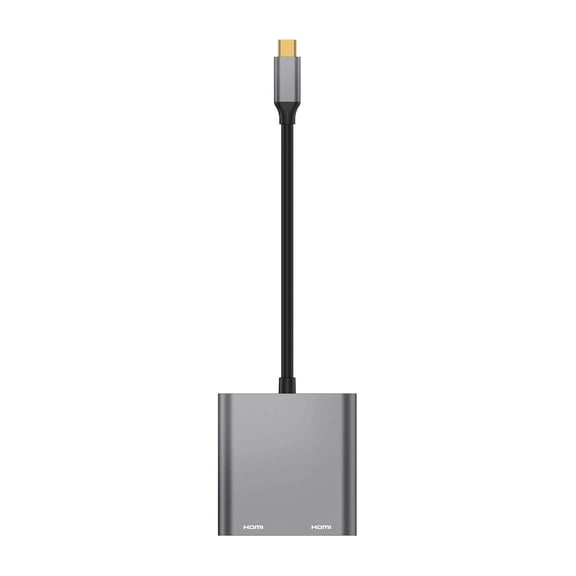 Type C to Dual HDMI Converter 4K 60HZ Resolution, 2 HDMI Ports, USB 3.0 and PD Port for Video Output and Power Supply