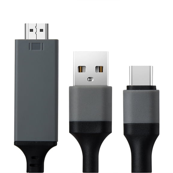 Type C to HD Multimedia Interface Adapter Cable USB Charging Audio Video Converter Cord 2 Meter