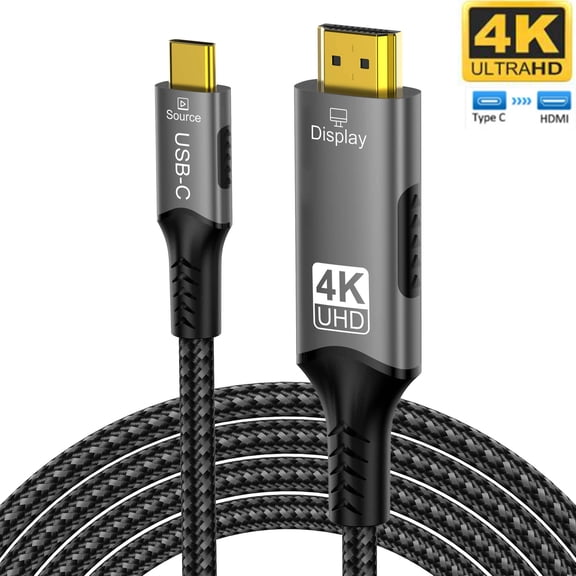 Type C to HDMI Adapter Cable 4K 60Hz USB C to HDMI Cable for  USB C to HDMI Displays Cables