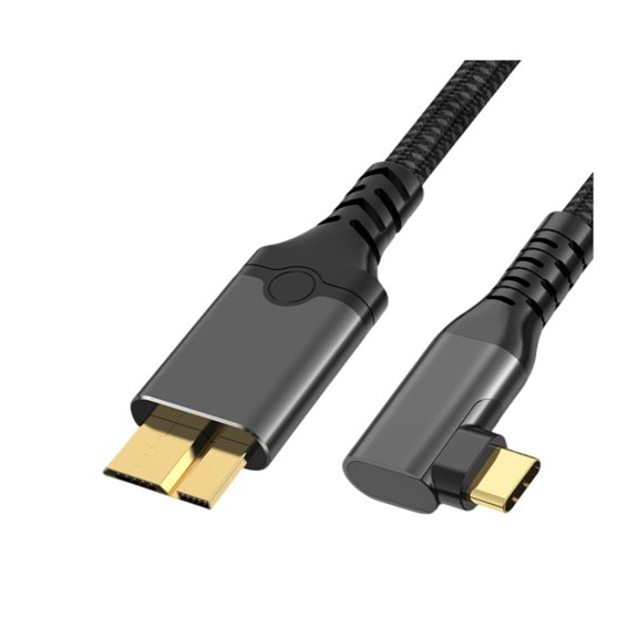 Type-C to MicroB Data Cable, Braided Transfer Cord for Workstation Daily Device Linking, File Backup, and Media Ingest