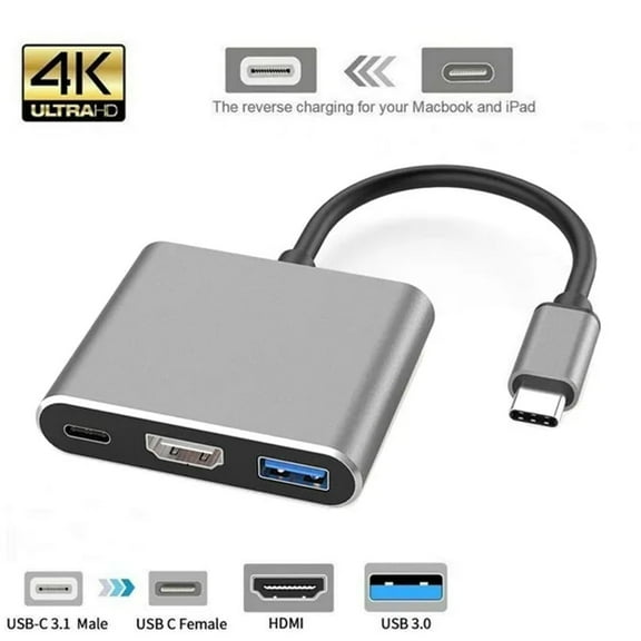 Type C to PD Charging USB-C 4K HDMI USB Hub Adapter Cable For Switch PS4 Macbook
