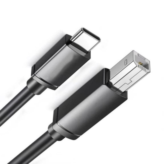 Type C to USB 2.0 Square Port Printing Cable USB C Adapter Cord Line for Printers Scanners 50cm to 300cm Length Black