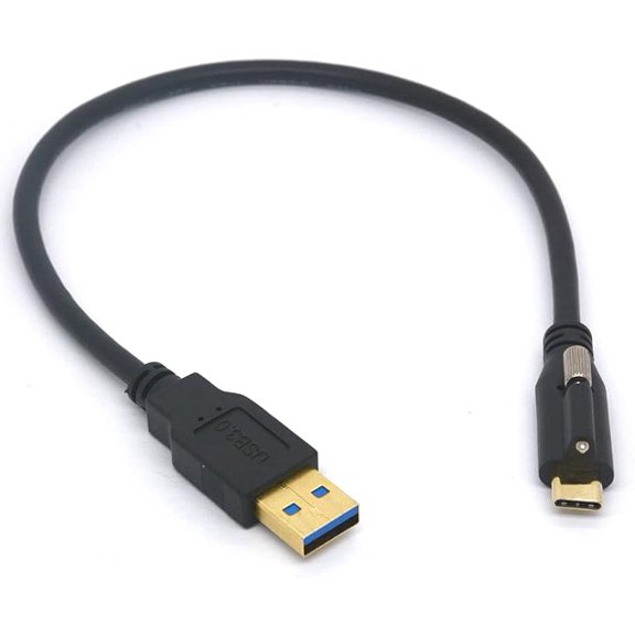 Type C to USB 3.0 A Screw Locking Cable USB C Male to USB A Male Cord | for Industry Camera