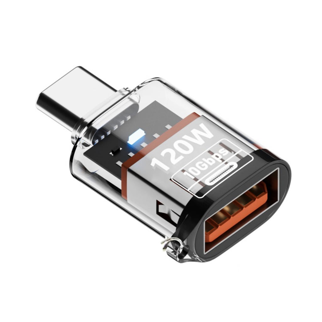Type-C to USB A Converter with Light Support 120W Charging 10Gbps Data ...