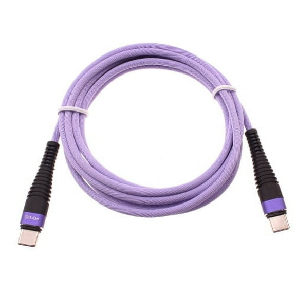 Type-C to USB-C Purple 10ft PD Cable for OnePlus Nord N200 5G Phone - Fast Charger Cord Extra Long Power Wire Sync Braided L9W