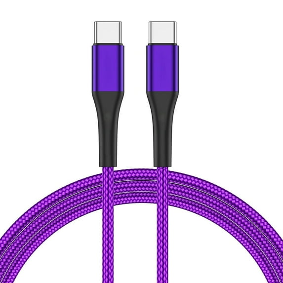 Type-C to USB-C Purple 3ft PD Cable for Samsung Galaxy S25/Ultra/Plus - Fast Charger Cord Power Wire Sync Braided