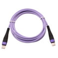 thumbnail image 1 of Type-C to USB-C Purple 6ft PD Cable for OnePlus Nord N200 5G Phone - Long Charger Cord Power Wire Sync Braided Fast K6O, 1 of 8