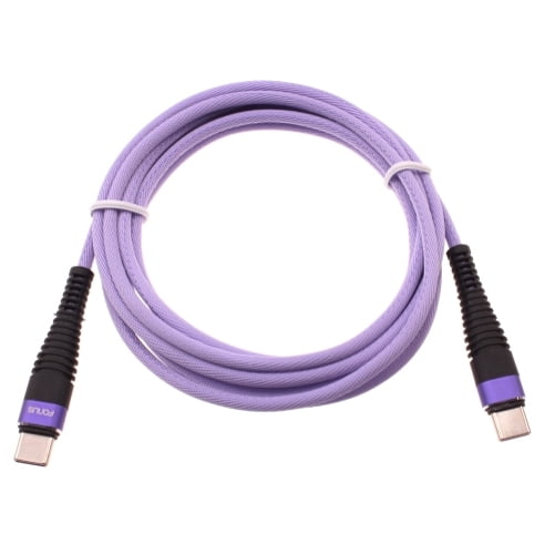 Type-C to USB-C Purple 6ft PD Cable for OnePlus Nord N200 5G Phone - Long Charger Cord Power Wire Sync Braided Fast K6O