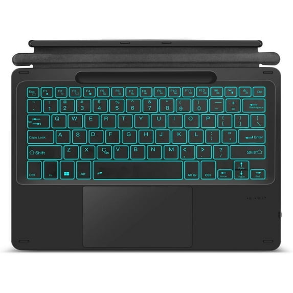 Type Cover for 13 inch Microsoft Surface Pro 10 / Pro 9 / Pro 8 / Pro X Wireless Thin Bluetooth Keyboard with Trackpad, 7 Colors Backlit Pencil Holder
