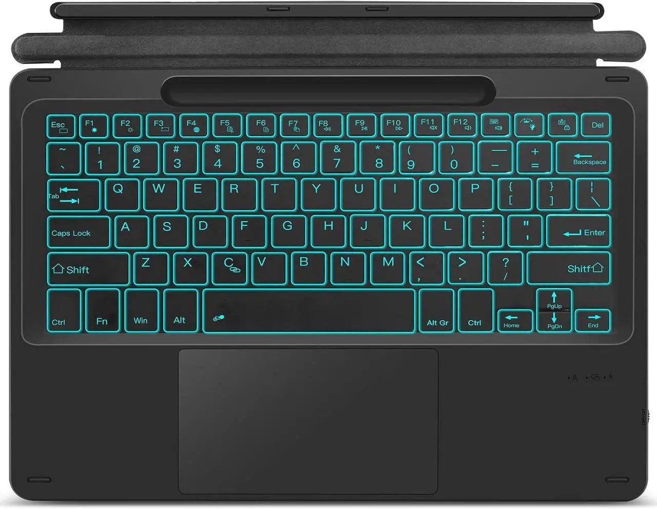 Type Cover for 13 inch Microsoft Surface Pro 11 / Pro 10 / Pro 9 / Pro 8 / Pro X Wireless Thin Bluetooth Keyboard with Trackpad, 7 Colors Backlit Pencil Holder