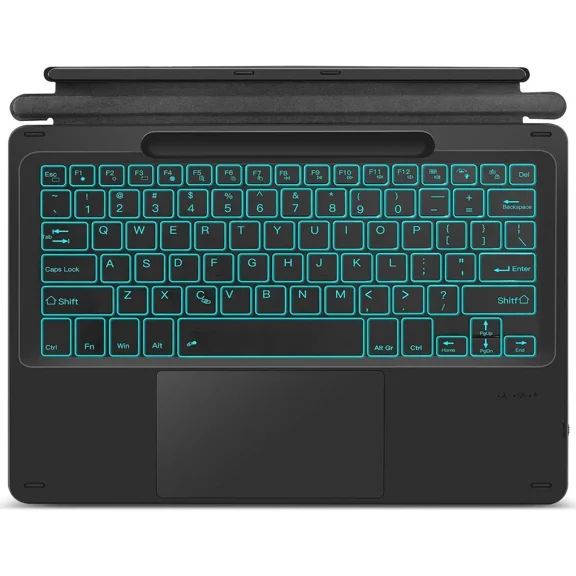 Type Cover for 13 inch Microsoft Surface Pro 11 / Pro 10 / Pro 9 / Pro 8 / Pro X Wireless Thin Bluetooth Keyboard with Trackpad, 7 Colors Backlit Pencil Holder