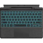 Type Cover for Microsoft Surface Pro 11 10 9 8 X Keyboard, Wireless Bluetooth Surface Pro Keyboard with 7 Colors Backlit, Touchpad, Sleep/Wake Function, Pencil Holder, Rechargeable Battery