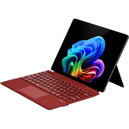 Type Cover for Microsoft Surface Pro 11 / Pro 10 / Pro 9 / Pro 8 / Pro X, 13 inch, Bluetooth Keyboard with Multi-Touch Trackpad Mouse, 7-Color Backlit, Ultra Slim & Pen Holder (Poppy Red)