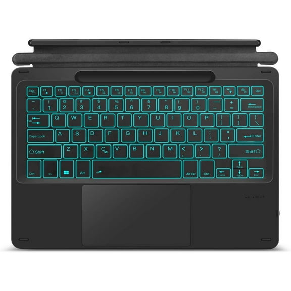 Type Cover for 13 inch Microsoft Surface Pro 9 / Pro 8 / Pro X, Wireless Thin Bluetooth Keyboard with Trackpad, 7 Colors Backlit, Pencil Holder
