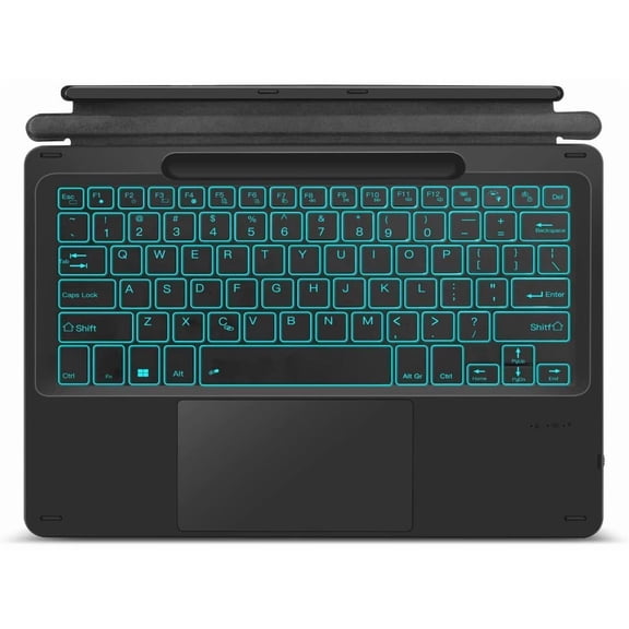 Type Cover for 13 inch Microsoft Surface Pro 9 / Pro 8 / Pro X, Wireless Thin Bluetooth Keyboard with Trackpad, 7 Colors Backlit, Pencil Holder
