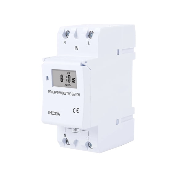 Type Din Rail 2 wire Weekly 7 Days Programmable Digital TIME SWITCH Relay Timer Control AC 220V 230V 12V 24V 48V 16A 30A